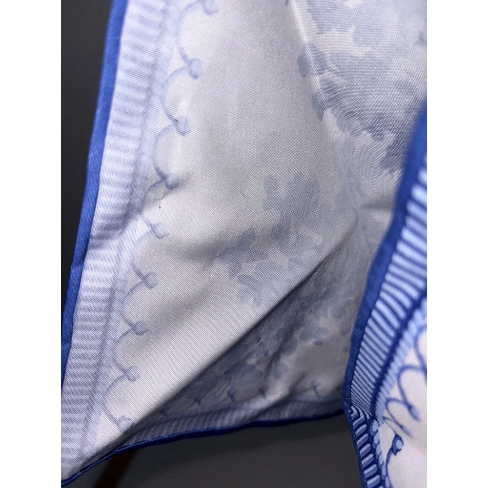 Jim Thompson Blue White Floral Silk Napkin Square 17x17